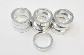 10 x AHEAD HEADSET SPACERS 1 1/8" 28.6mm FORK STEERER 10mm ALLOY WASHERS SILVER