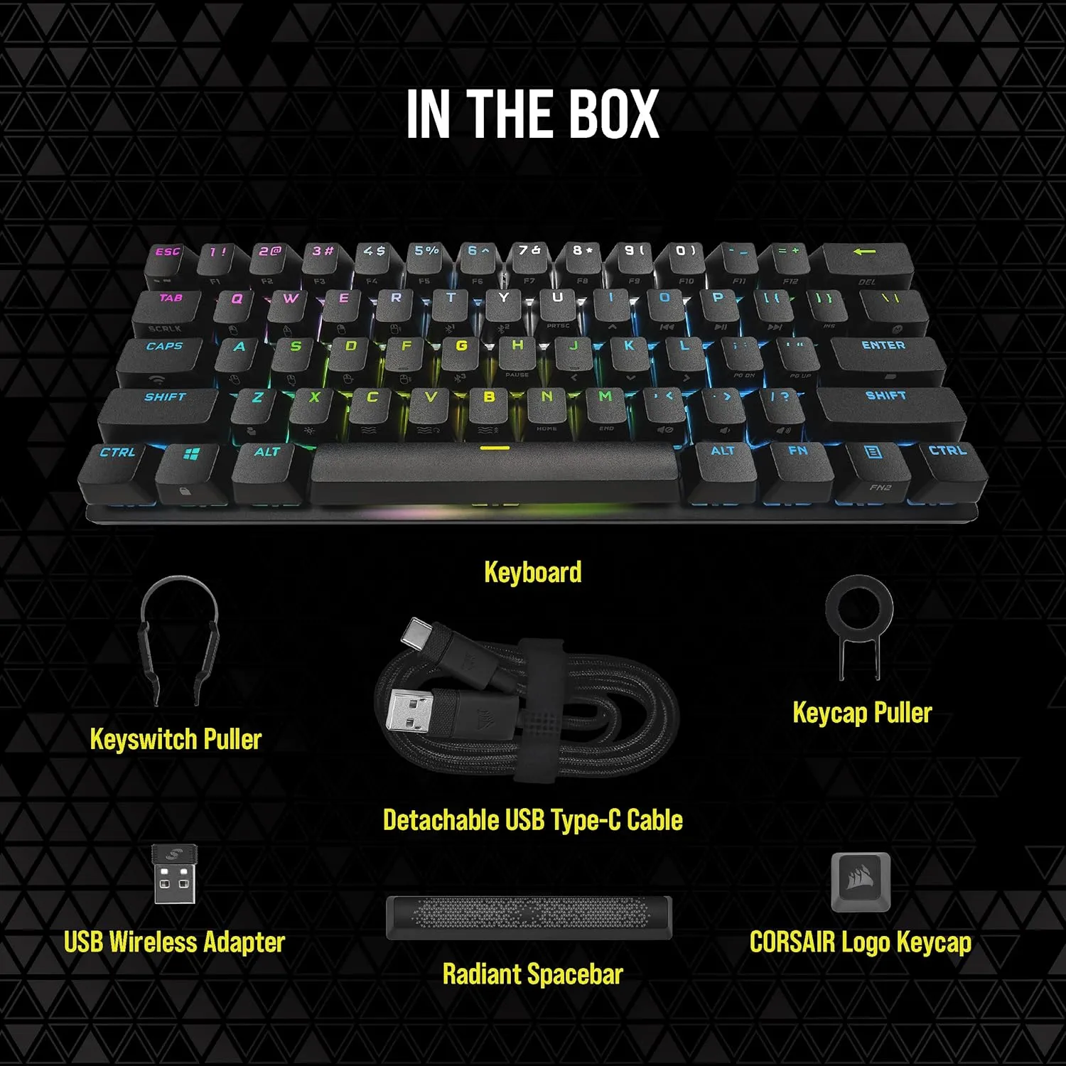 [12月聖誕優惠] Corsair K70 PRO MINI Wireless 60% Mechanical Keyboard CHERRY MX Red Axis Key Switch with RGB Backlight - Black CH-9189010-NA