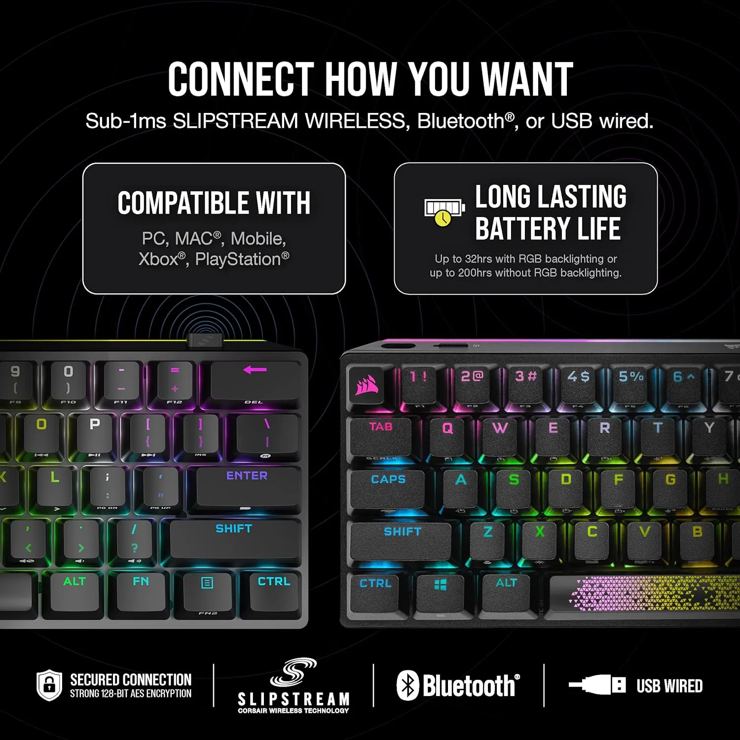 [12月聖誕優惠] Corsair K70 PRO MINI Wireless 60% Mechanical Keyboard CHERRY MX Red Axis Key Switch with RGB Backlight - Black CH-9189010-NA