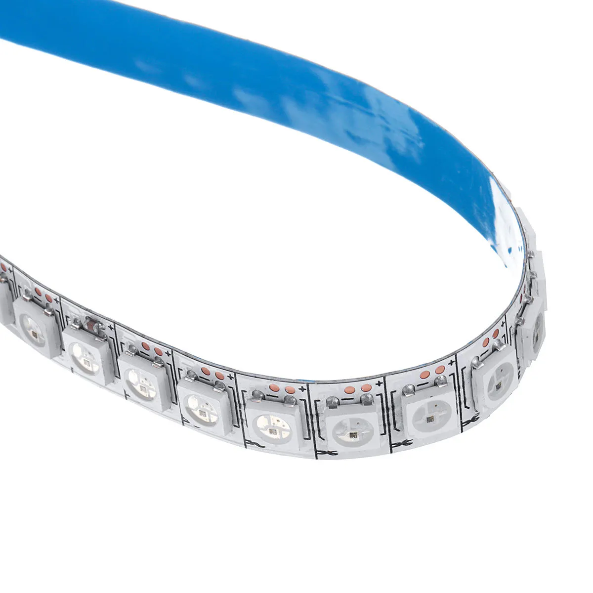 144 LED RGB Strip Light with IP20 Rating for Indoor Use - DC5V 1M 144LED WS2812B 5050SMD Built-In IC KTV Hotel Bar Home