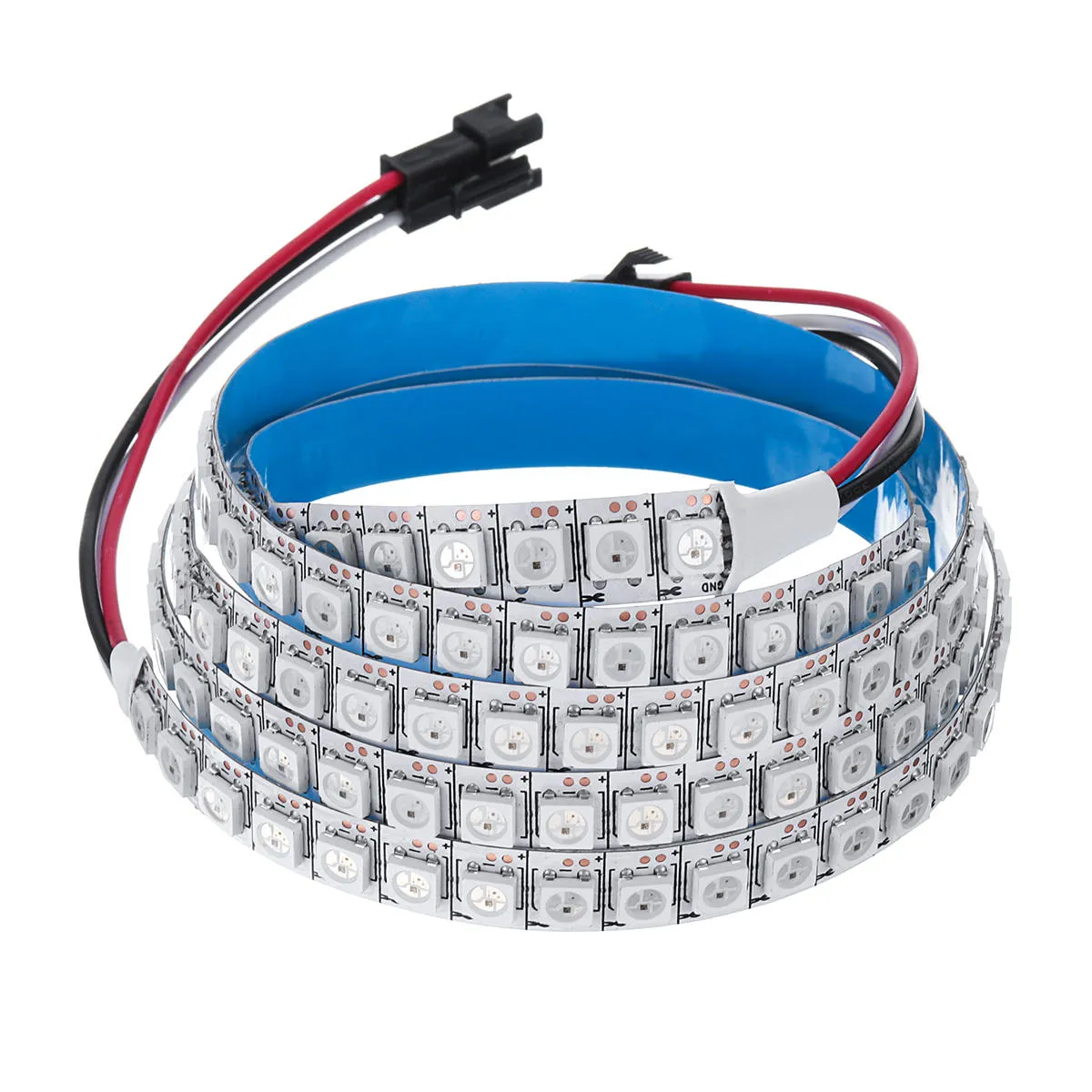 144 LED RGB Strip Light with IP20 Rating for Indoor Use - DC5V 1M 144LED WS2812B 5050SMD Built-In IC KTV Hotel Bar Home