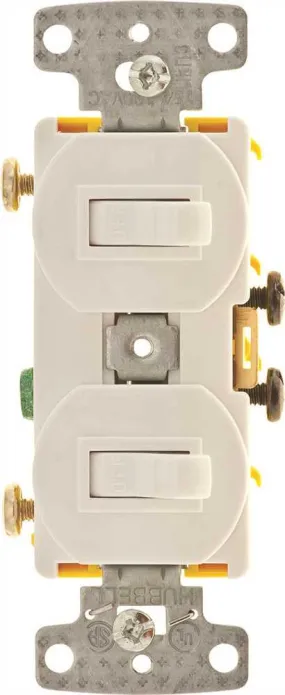 2 Gang Switch Combo 15 Amp White