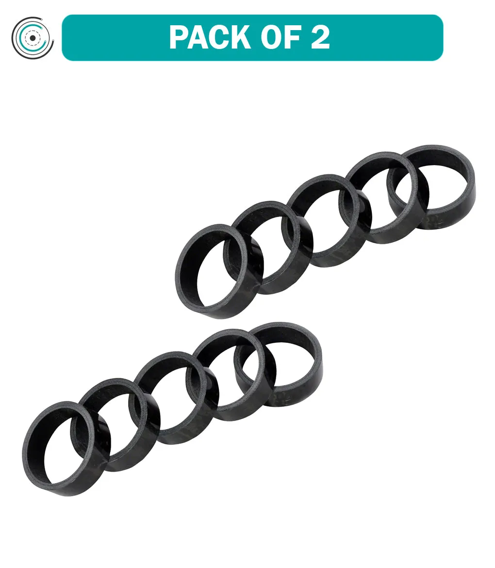 2 Pack Wheels Manufacturing Carbon Headset Spacer - 1-1/8", 10mm, Gloss, 5 pack
