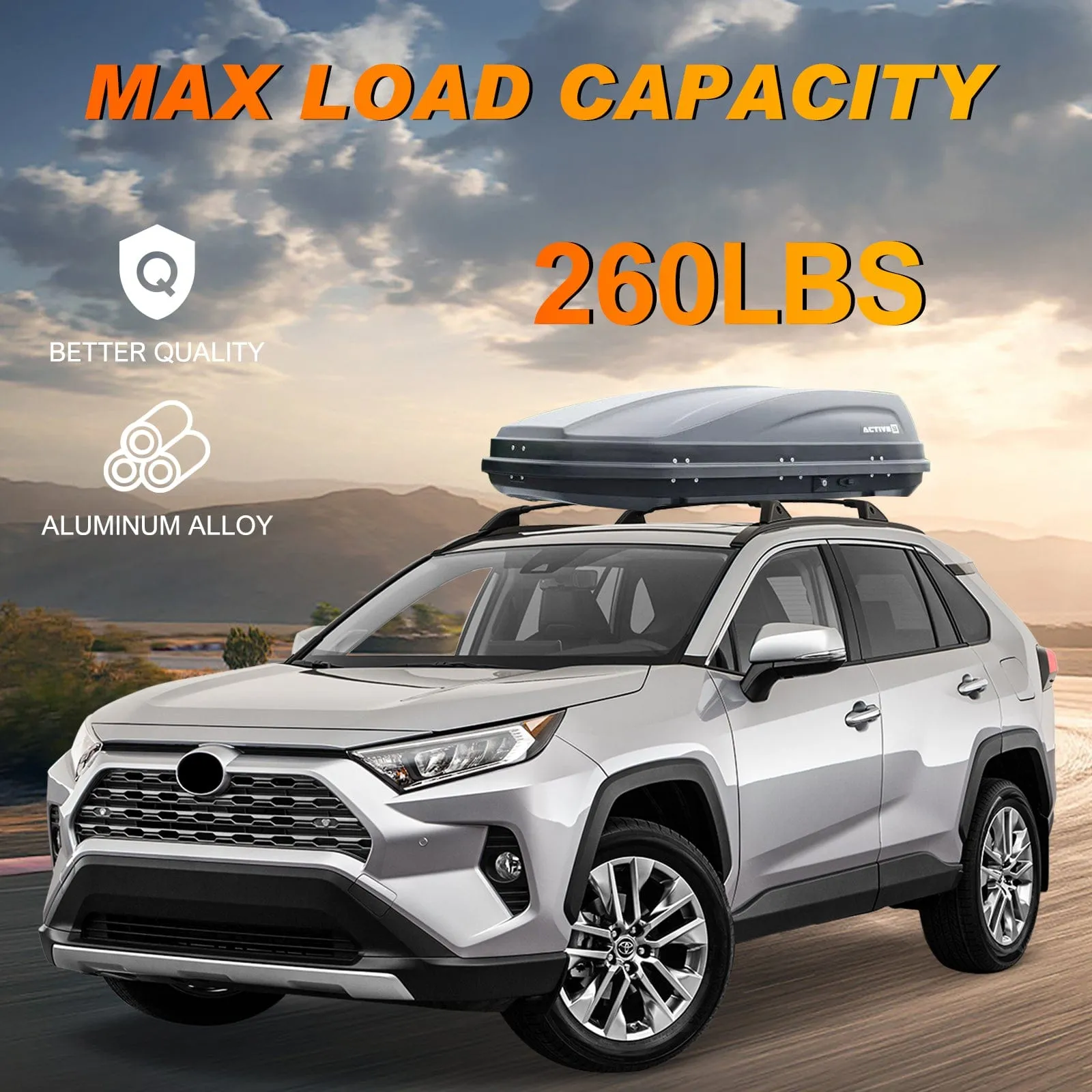 2019-2023 Toyota RAV4 Roof Rack Cross Bars Aluminum Anti-Theft Lock