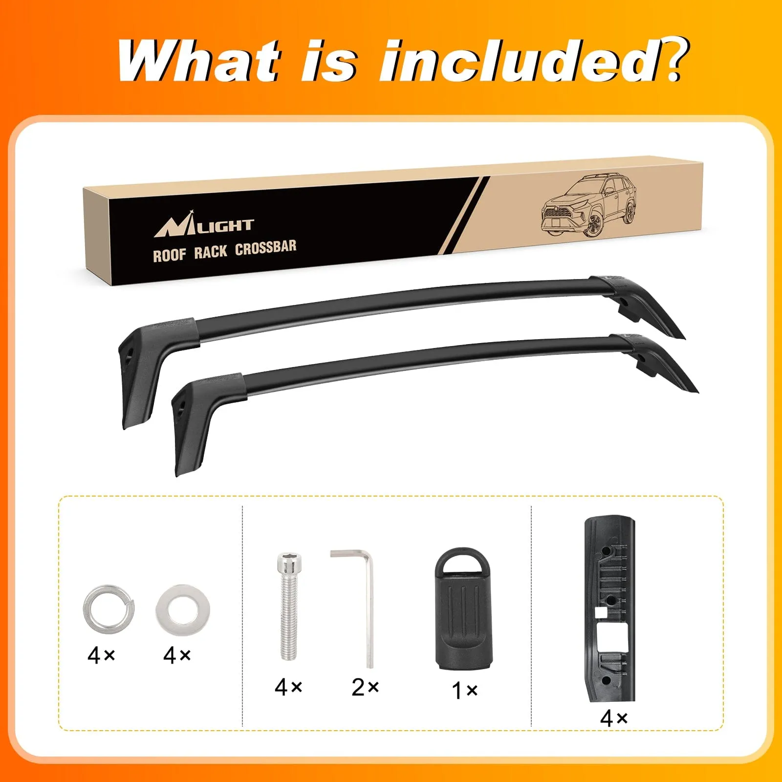 2019-2023 Toyota RAV4 Roof Rack Cross Bars Aluminum Anti-Theft Lock