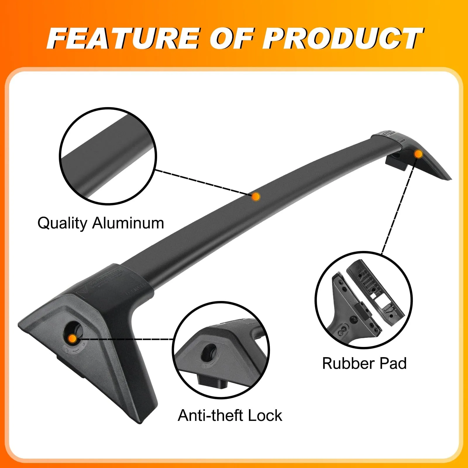 2019-2023 Toyota RAV4 Roof Rack Cross Bars Aluminum Anti-Theft Lock