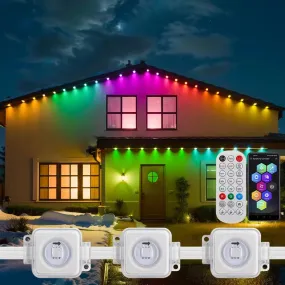 20M Permanent Outdoor Lights APP Bluetooth RGB Light Strip Waterproof Full House Eaves Lights String Christmas Wedding Lighting