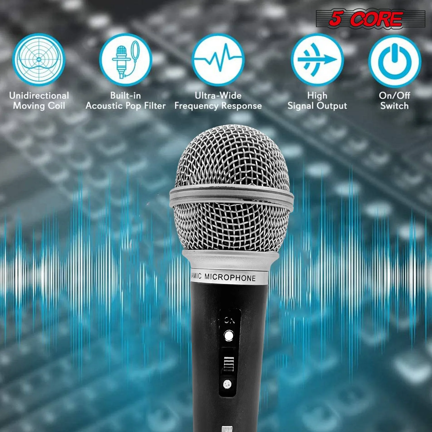 5 CORE 2PCS Premium Vocal Dynamic Cardioid Handheld Microphone (PM 58)