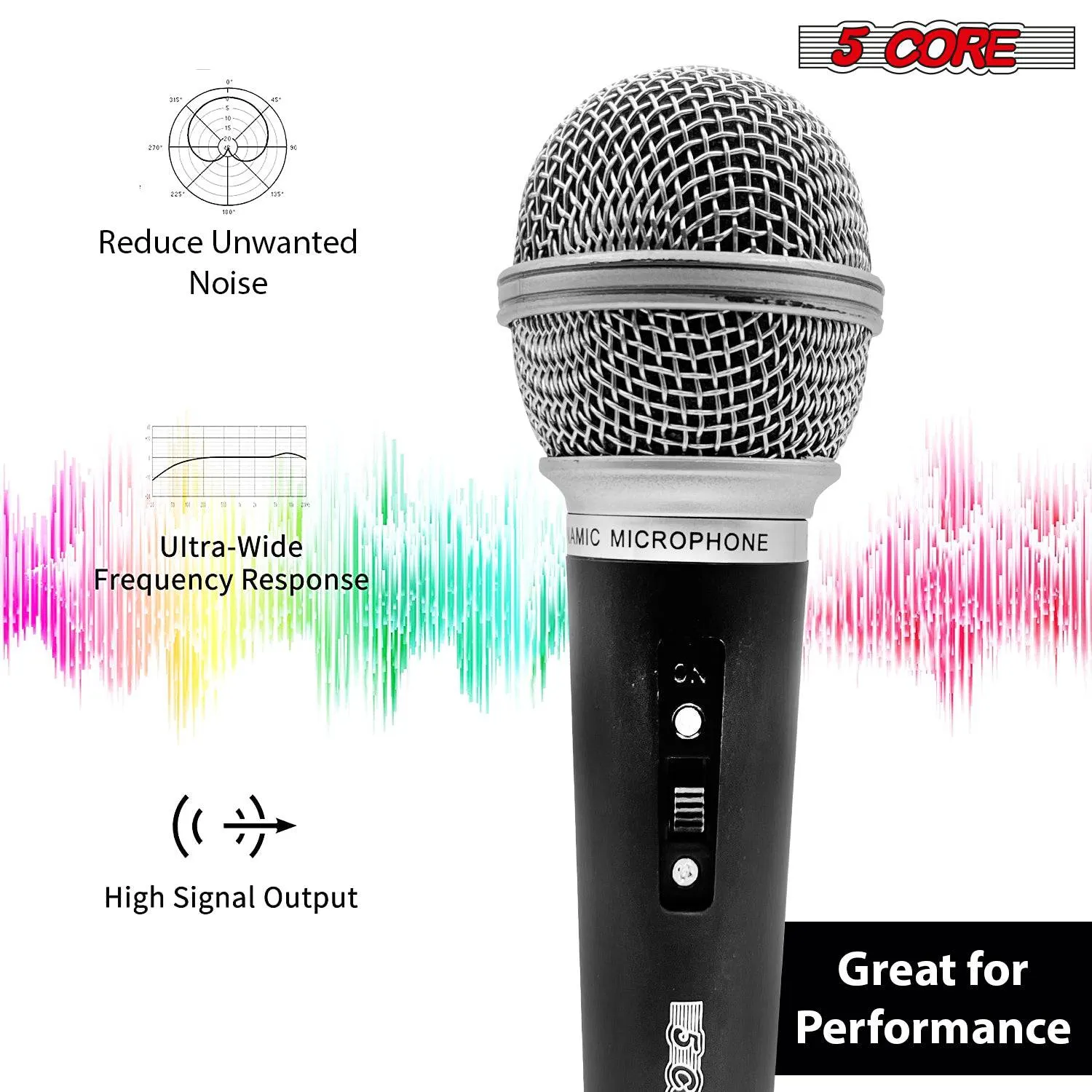 5 CORE 2PCS Premium Vocal Dynamic Cardioid Handheld Microphone (PM 58)