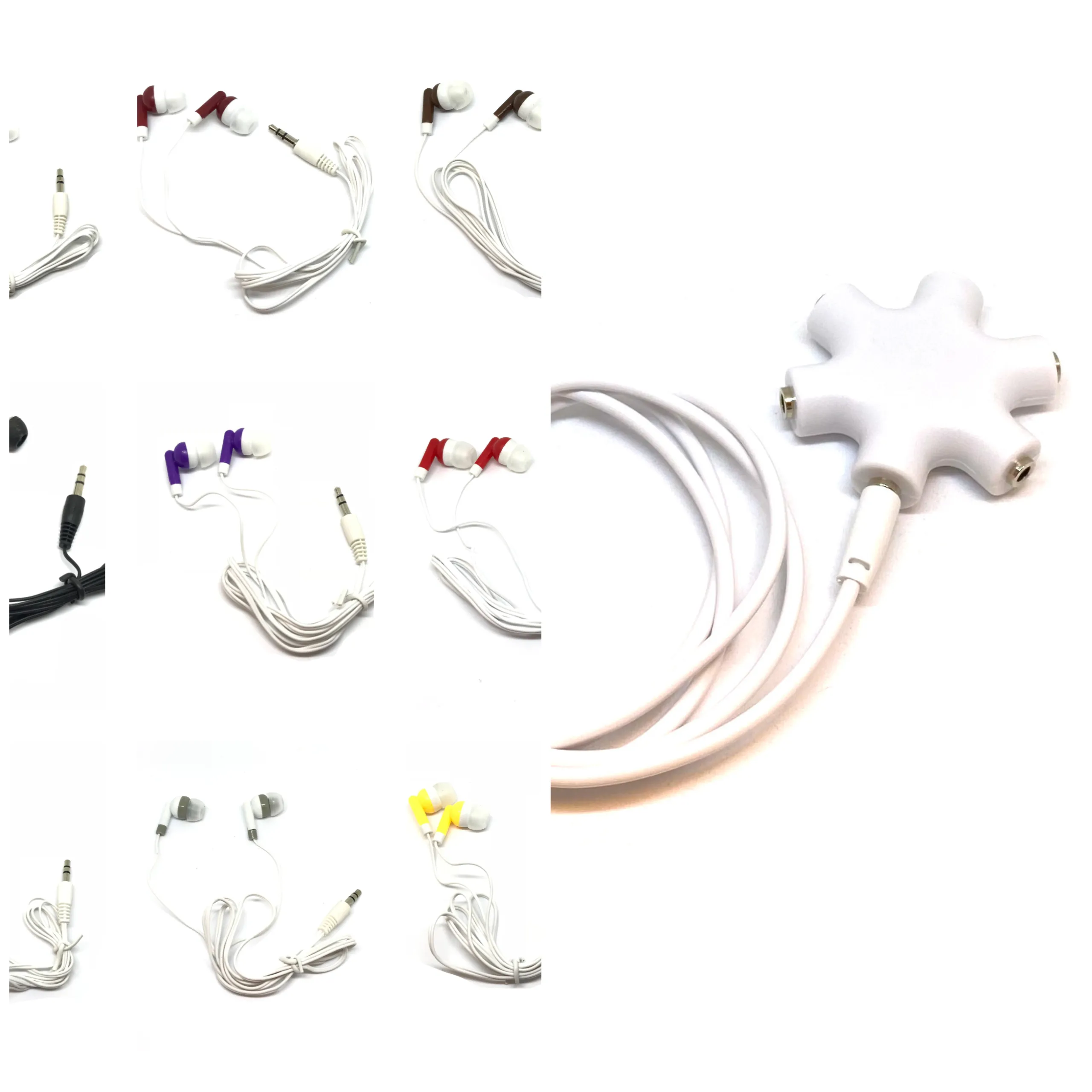 50 Earbuds and 5 Audio Splitters