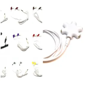 50 Earbuds and 5 Audio Splitters