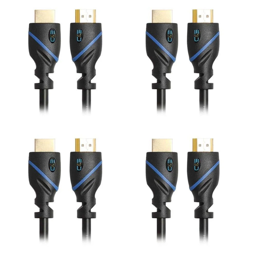 50ft (15.2M) High Speed HDMI Cable Male to Male with Ethernet Black (50 Feet/15.2 Meters) Supports 4K 30Hz, 3D, 1080p and Audio Return CNE68016 (4 Pack)