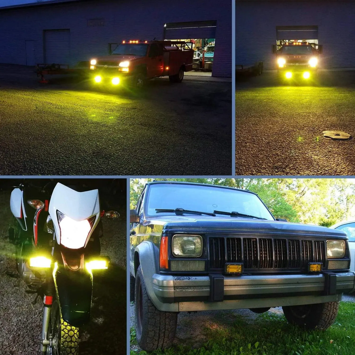 5.2 Inch 72W 10800LM Amber Double Row Flood Led Light Bars (Pair)