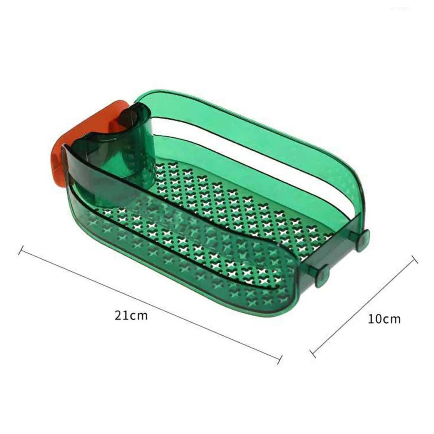 7073 Plastic Faucet Drain Basket Shelf - Drain Basket for Sink, Multipurpose Drain Basket Sink-Strainer Hangs on Faucet for All Sinks.