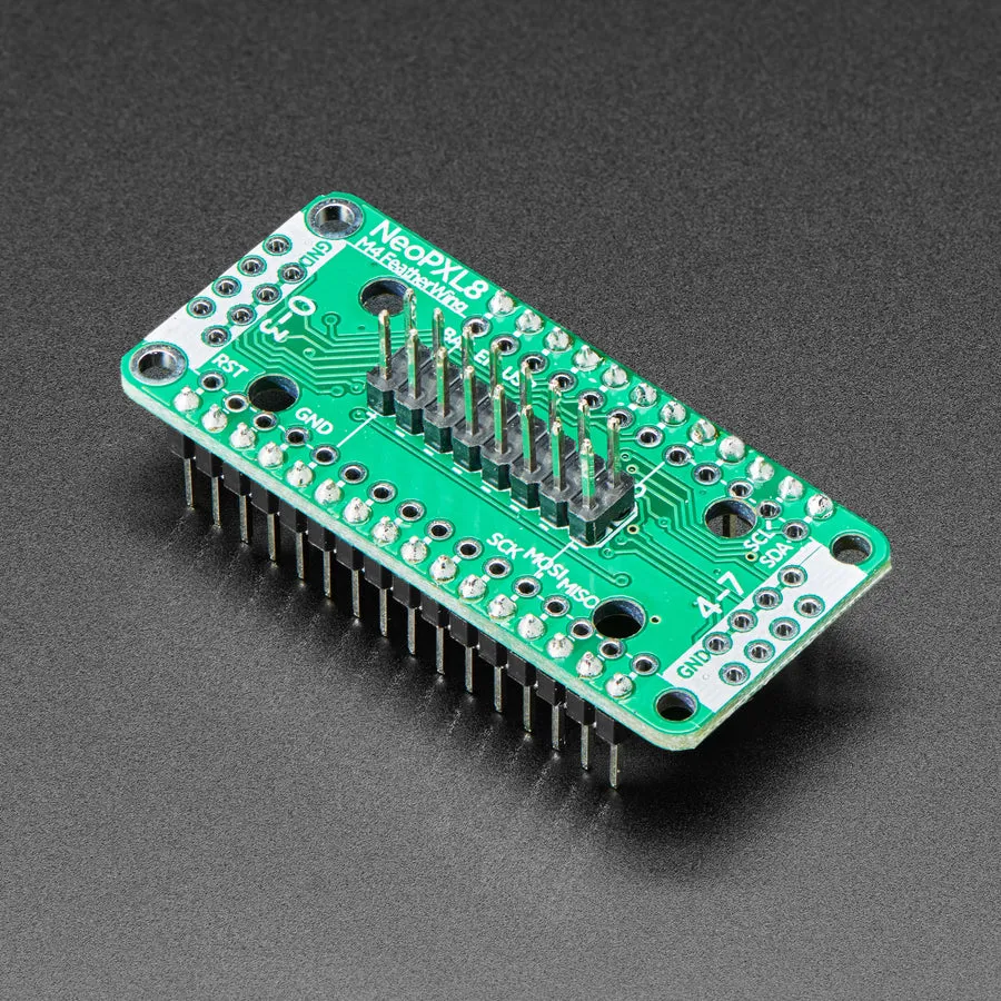 Adafruit NeoPXL8 FeatherWing for Feather M4 - 8 x DMA NeoPixels!