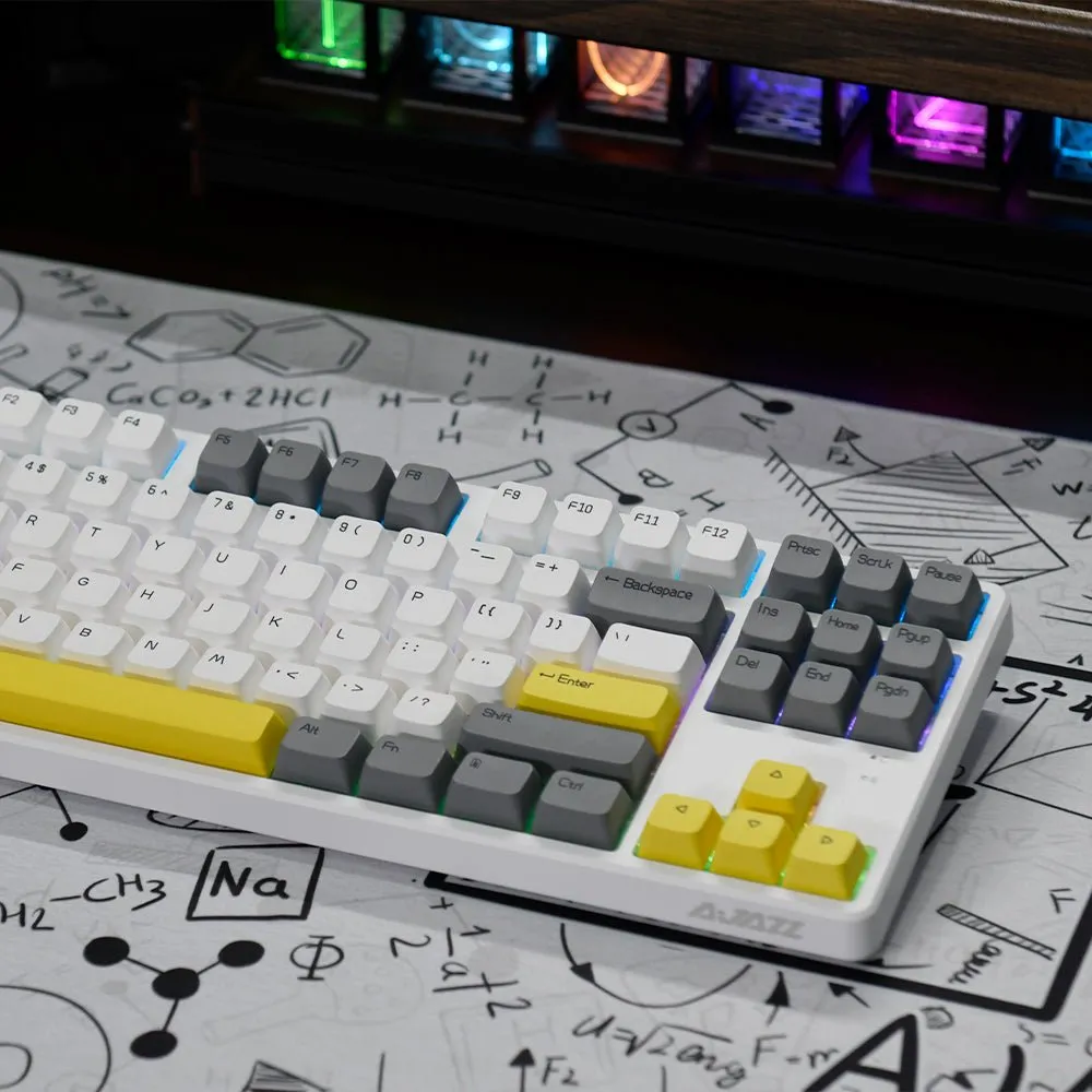 Ajazz AK873 White Mechanical keyboard RGB Wired&Wireless (Shanlan switch)