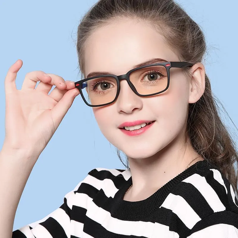 Angle - (Age 7-12)Children Blue Light Blocking Computer Reading Gaming Glasses-Matte Black