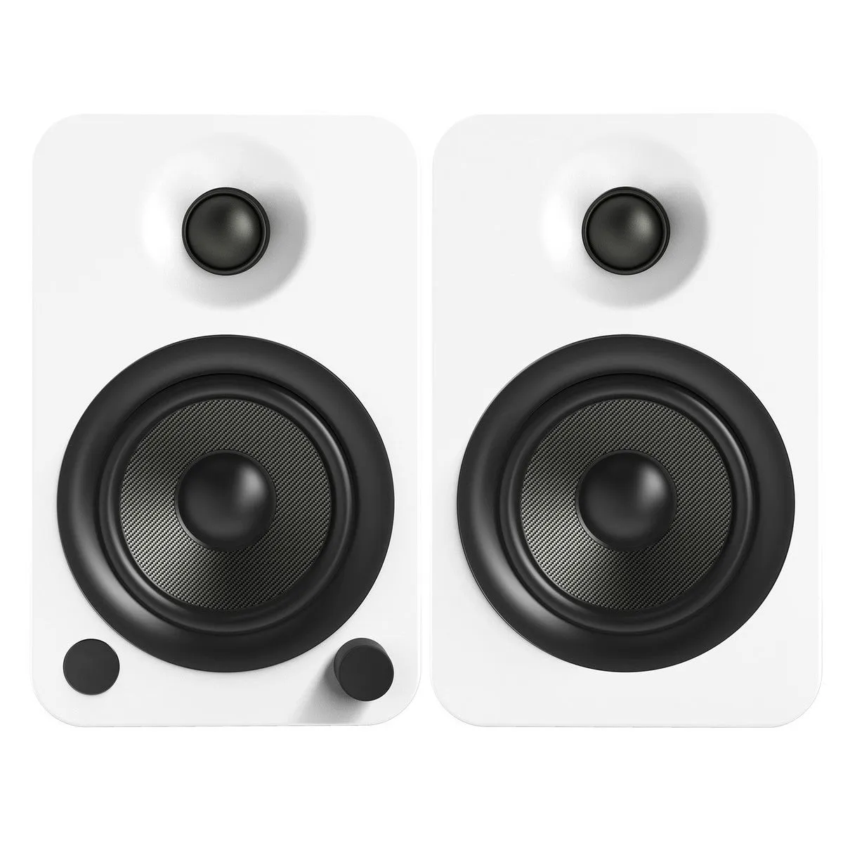 Audio Technica AT-LP70XBT Fully Automatic Bluetooth Wireless Turntable with Kanto YU4 140W Powered Bookshelf Speakers HiFi Package White