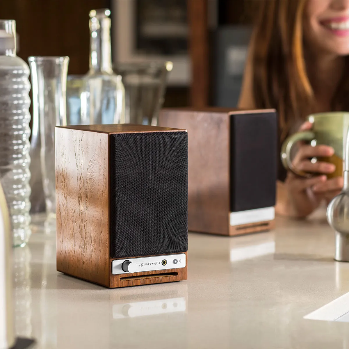 Audioengine HD3 Powered Bluetooth Bookshelf Speakers - Pair (Walnut)