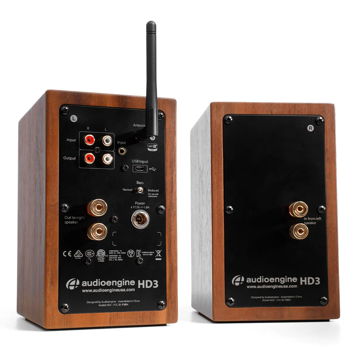 Audioengine HD3 Powered Bluetooth Bookshelf Speakers - Pair (Walnut)