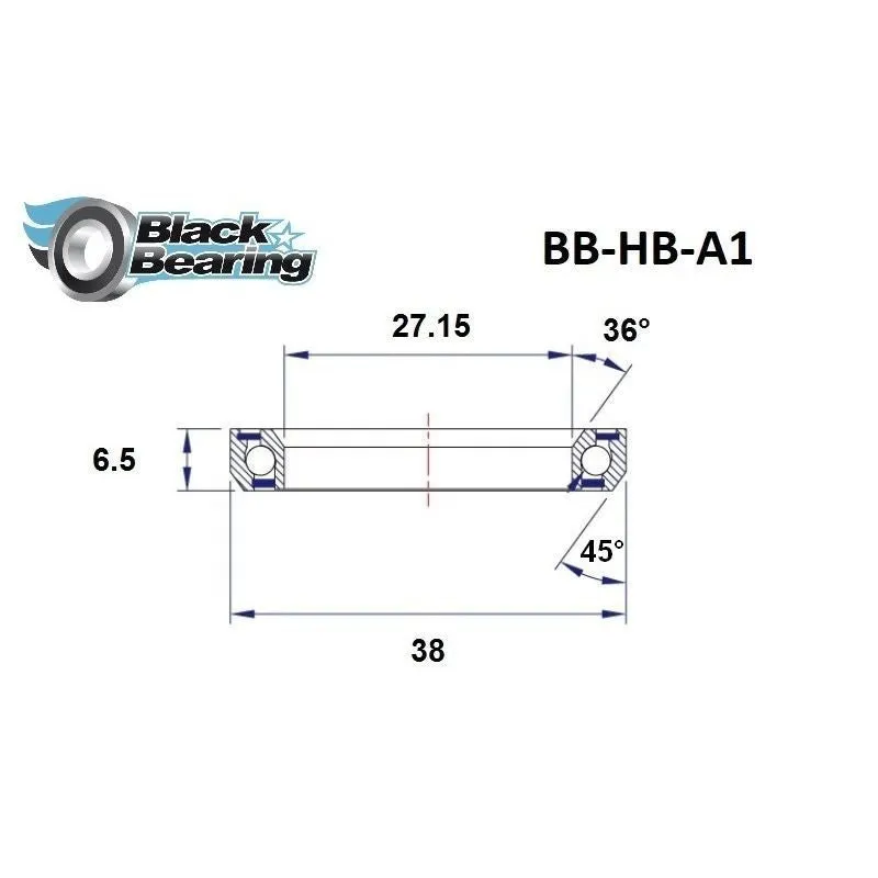 Blackbearing A1 27.15x38x6.5mm 36/45° Headset Bearing