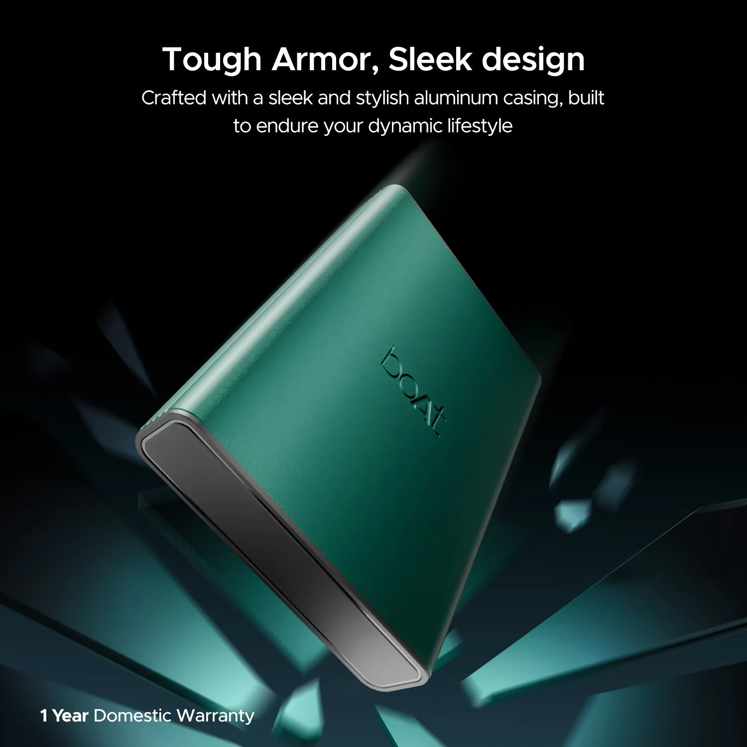 boAt EnergyShroom PB300 Pro | 10000mAh Powerbank with 2-way 22.5W fast charging,Pass-Through Charging, 12-Layer Smart IC Protection, Aluminium Casing & Compact