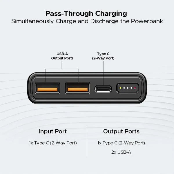 boAt EnergyShroom PB310 Wireless Pro | Powerbank with 15W Wireless Charging, 22.5W Wired Fast Charging, 12 Layer Smart IC Protection