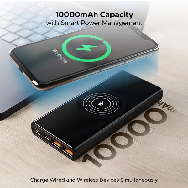 boAt EnergyShroom PB310 Wireless Pro | Powerbank with 15W Wireless Charging, 22.5W Wired Fast Charging, 12 Layer Smart IC Protection