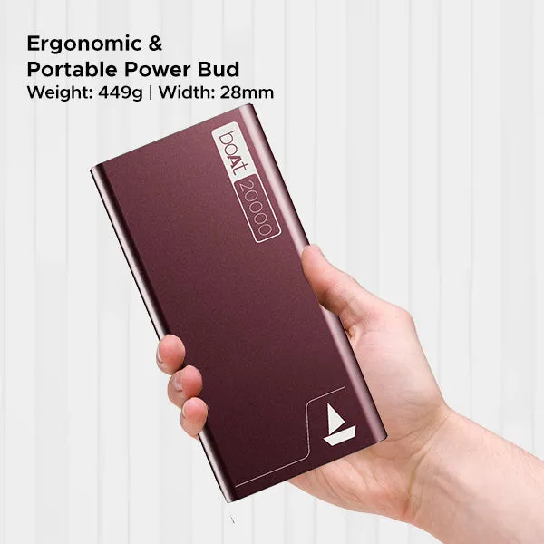 boAt Energyshroom PB400 | Powerbank with 20000mAh battery capacity with Smart IC protection