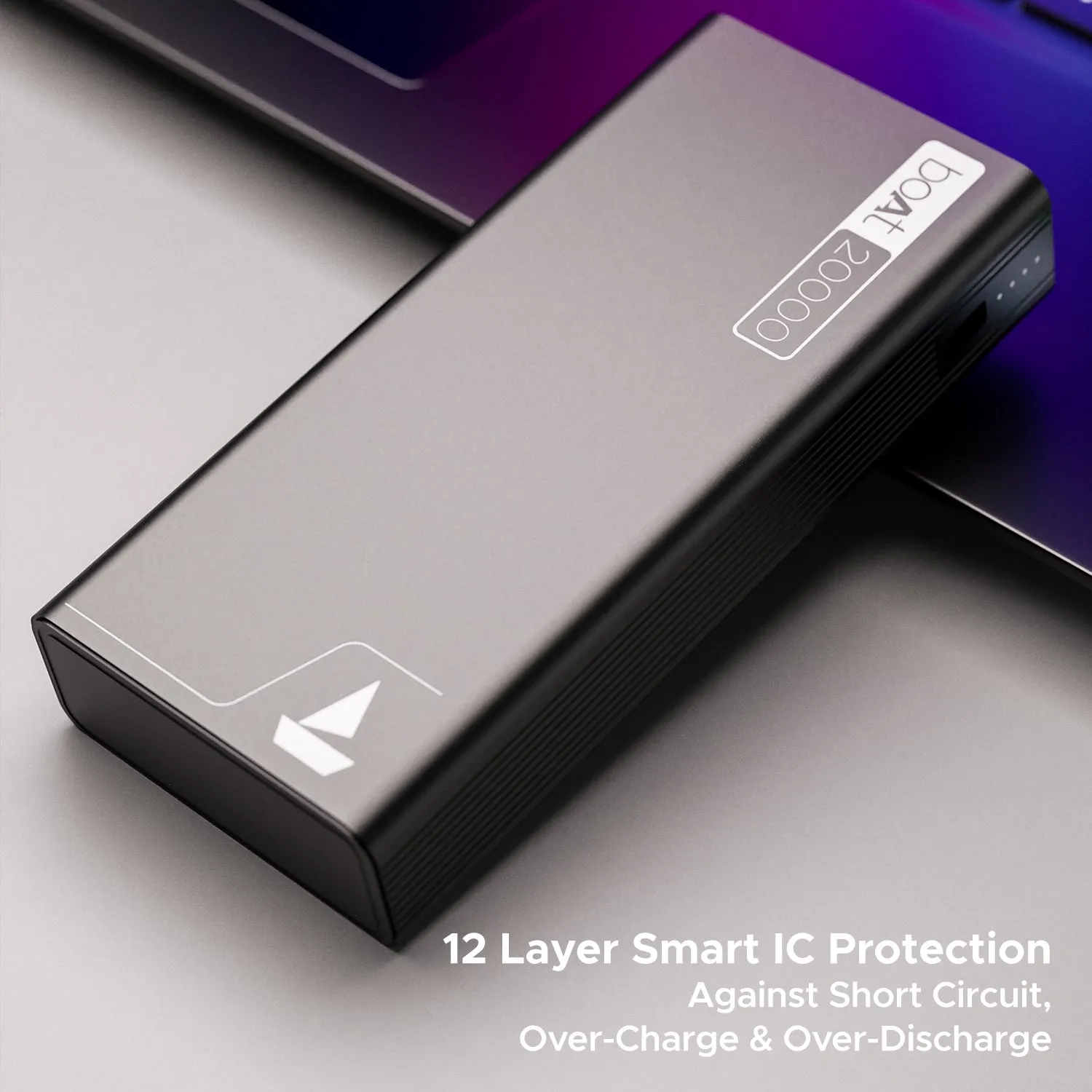boAt Energyshroom PB400 | Powerbank with 20000mAh battery capacity with Smart IC protection