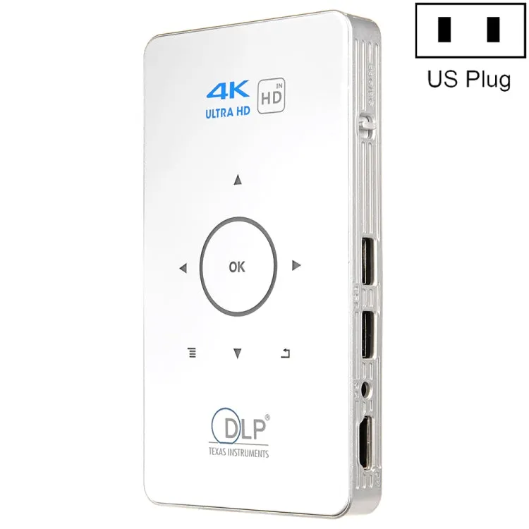 C6 Portable DLP Mini Projector with Android System and Wireless Projection, 1080P HD Home Theater Device