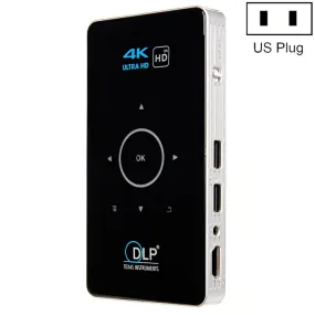 C6 Portable DLP Mini Projector with Android System and Wireless Projection, 1080P HD Home Theater Device