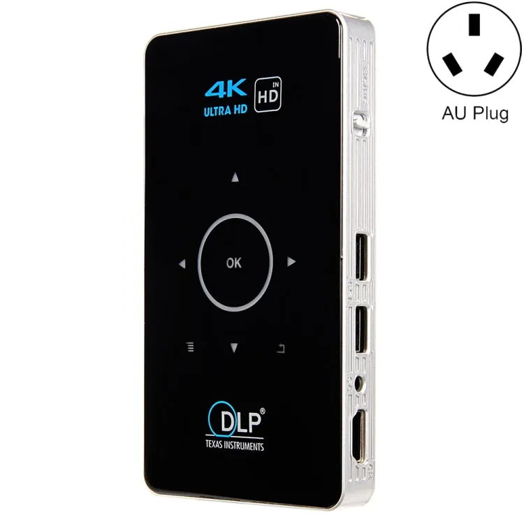 C6 Portable DLP Mini Projector with Android System and Wireless Projection, 1080P HD Home Theater Device