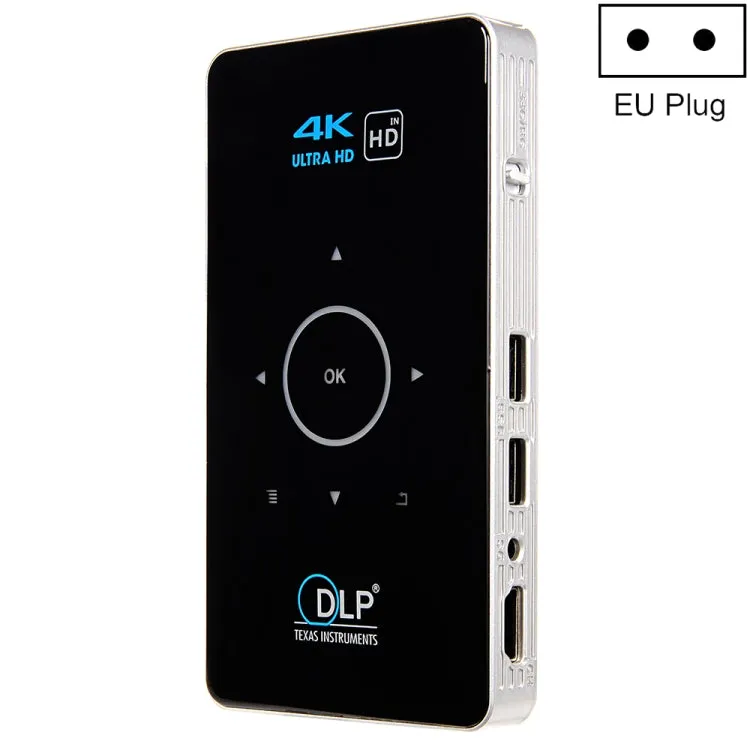 C6 Portable DLP Mini Projector with Android System and Wireless Projection, 1080P HD Home Theater Device