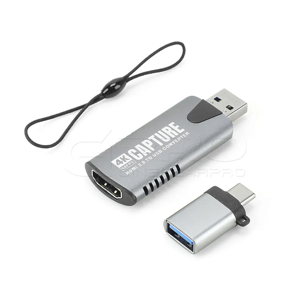 CGPro HDMI 2.0 To USB Video Capture Card Adapter Support 4K 60Fps Input / 1080P 60Fps Output