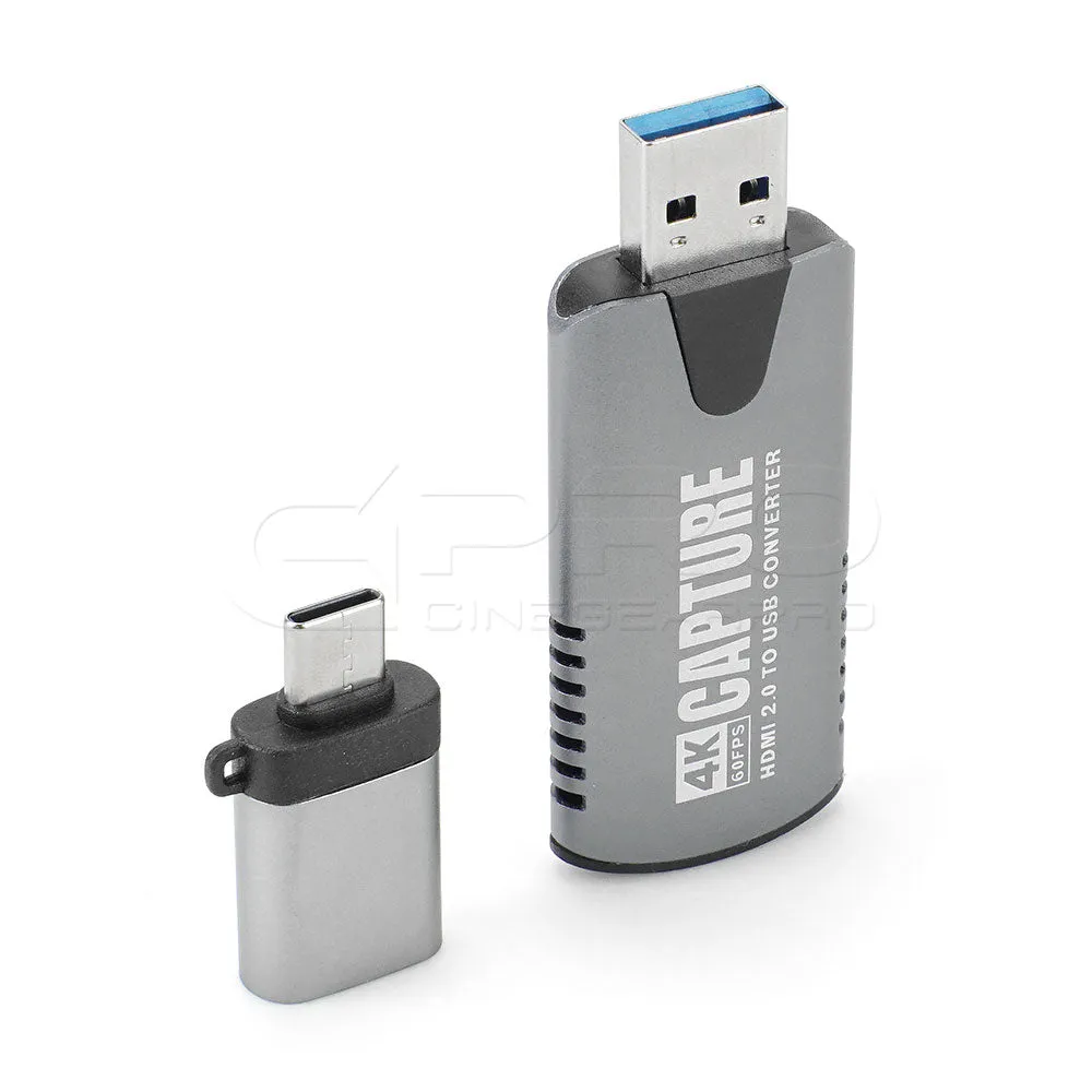 CGPro HDMI 2.0 To USB Video Capture Card Adapter Support 4K 60Fps Input / 1080P 60Fps Output