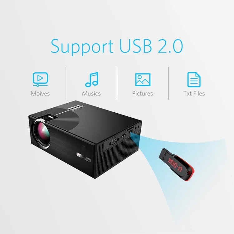 Cheerlux C7 1800 Lumen HD WiFi Projector with 720P/1080P Support, HDMI/USB/VGA/AV Connectivity