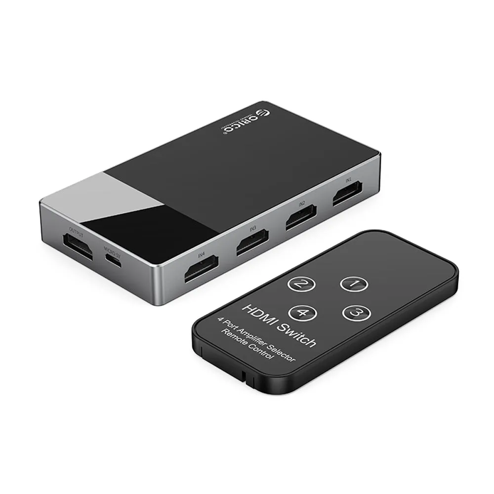 [CLEARANCE] ORICO (3-in-1, 4-in-1, 5-in-1) 4K 60Hz Ultra HD HDMI Matrix Video Compatible Switch Splitter w/ Micro USB Power Supply Output Port, IR Remote Control for PC, TV, Monitor, Projector, Gaming Console, DVD Player, PS4, Xbox