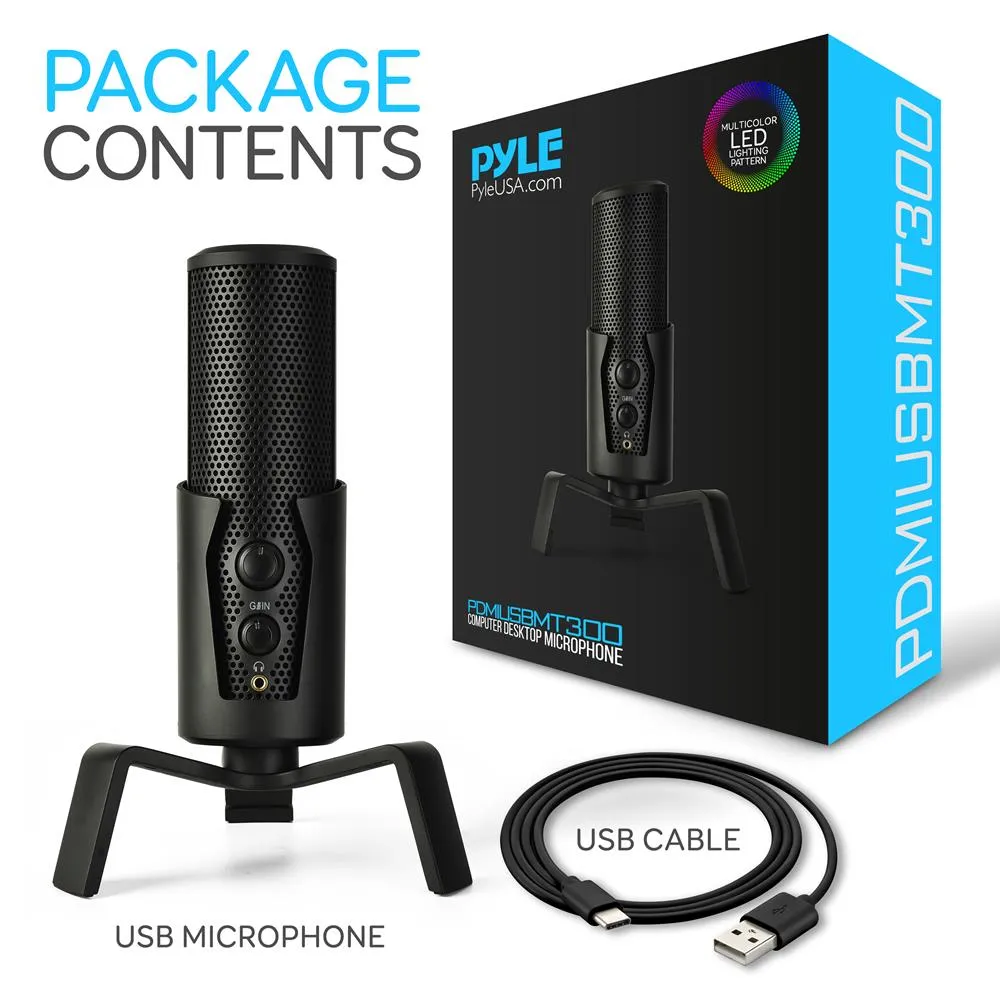 Computer Desktop Microphone – 4 Polar Patterns Streaming & Pro Audio Recording Mic With Tripod Stand, Easy Usb Plug-And-Play (For Podcast Recording, Streaming, Gaming)
