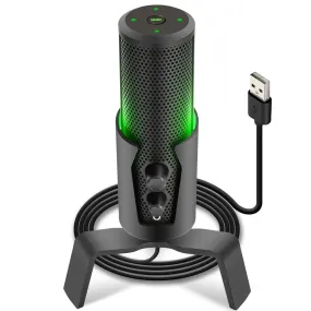 Computer Desktop Microphone – 4 Polar Patterns Streaming & Pro Audio Recording Mic With Tripod Stand, Easy Usb Plug-And-Play (For Podcast Recording, Streaming, Gaming)