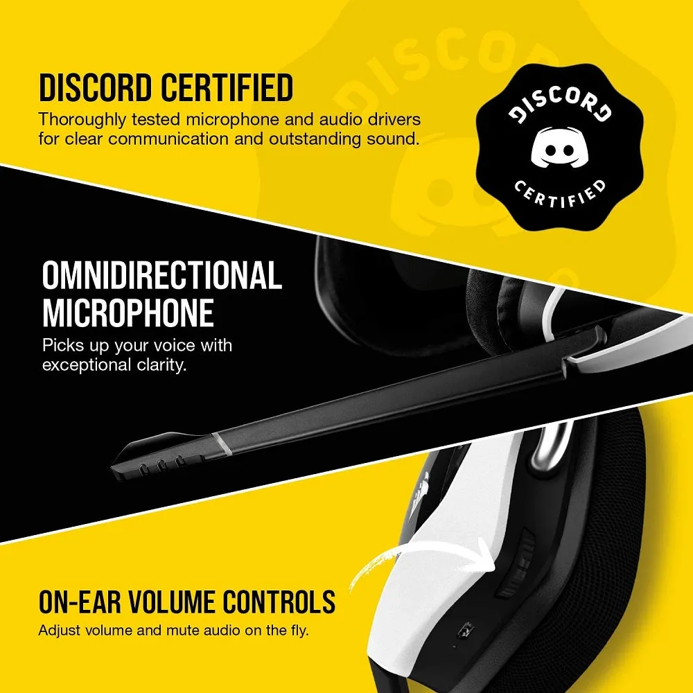 Corsair Headset VOID RGB Elite Wireless Premium Gaming Headset with 7.1 Surround Sound - Discord Certified - Works with PC, PS5 and PS4 - White (CA-9011202-NA)