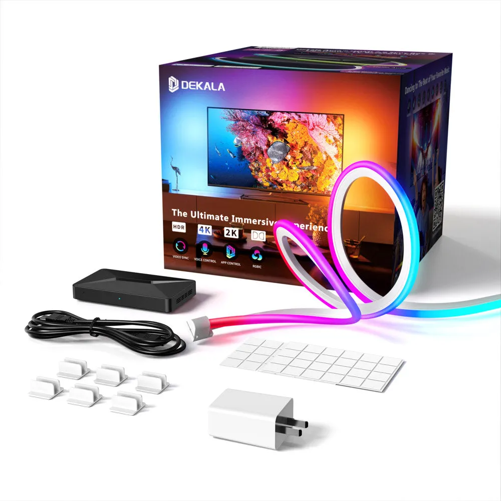 Dekala Aura™ Sync Box HDMI 2.0 with TV-friendly Silicone Backlight Strips
