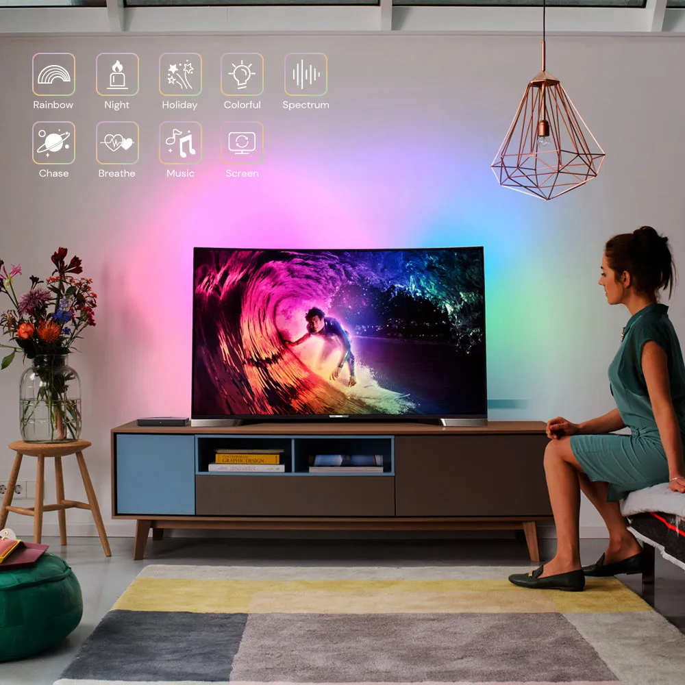 Dekala Aura™ Sync Box HDMI 2.0 with TV-friendly Silicone Backlight Strips
