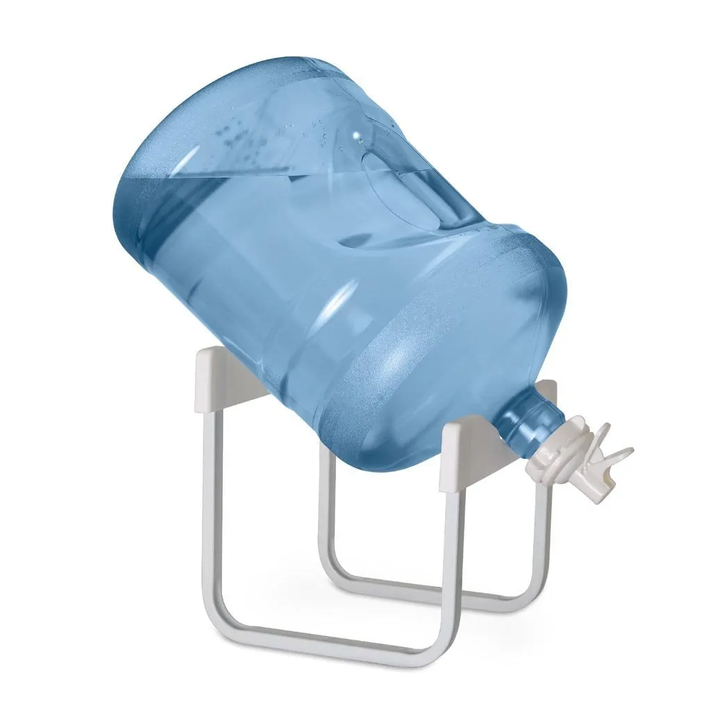 Detachable Chrome Metal Bottle Stand with White 48mm and 55mm Valve Caps