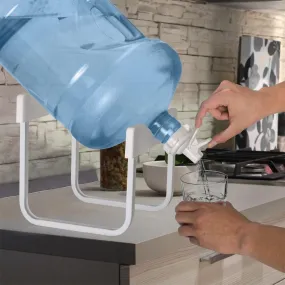 Detachable Chrome Metal Bottle Stand with White 48mm and 55mm Valve Caps