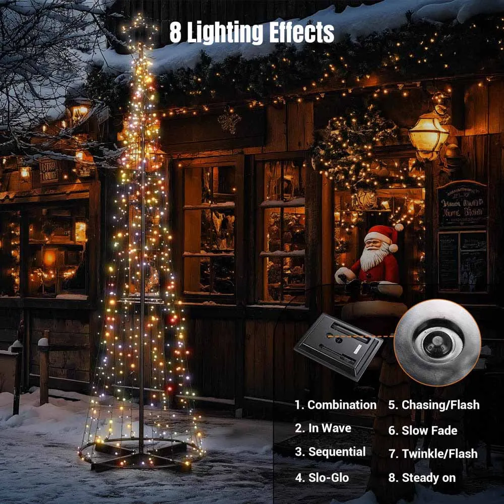 DIY 12ft Waterproof Outdoor Xmas Tree Light Show Solar