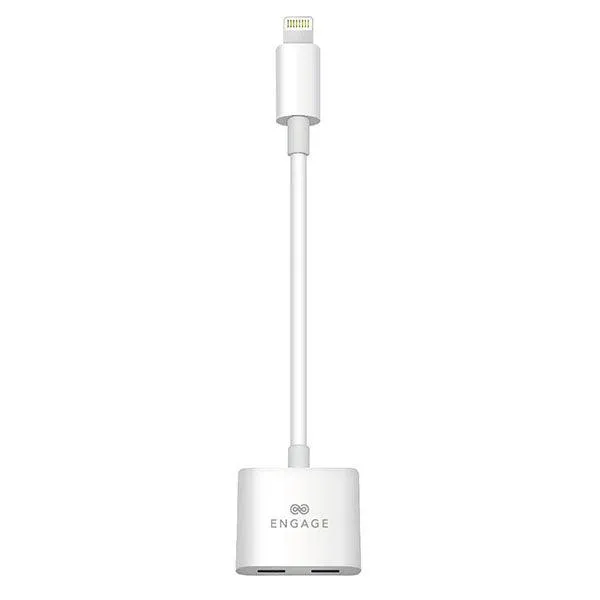 Engage Lightning To Dual Lightning Charging Audio Adapter Cable-OSBY