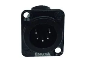 Enova XLR Chassis Connector Male 5-Pin Black Metal Housing Solder Cups