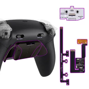 eXtremeRate Real Metal Buttons (RMB) Version RISE4 Plus MAX Back Paddles Kit with Clicky Trigger Stops & Rubberized Grip for PS5 Controller BDM-030/040/050 - Black