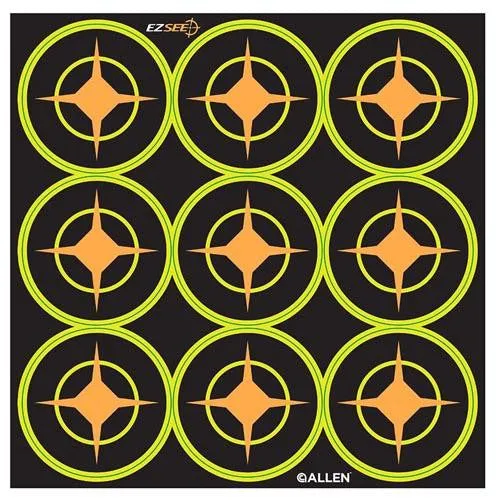 EZ Aim Targets - Splash 2" Round Aiming Dots, Per 12 (9 Targets Per Sheet, Total of 108 Targets)